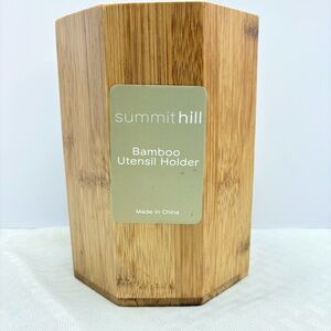 Bamboo Utensil Holder - Natural Brown